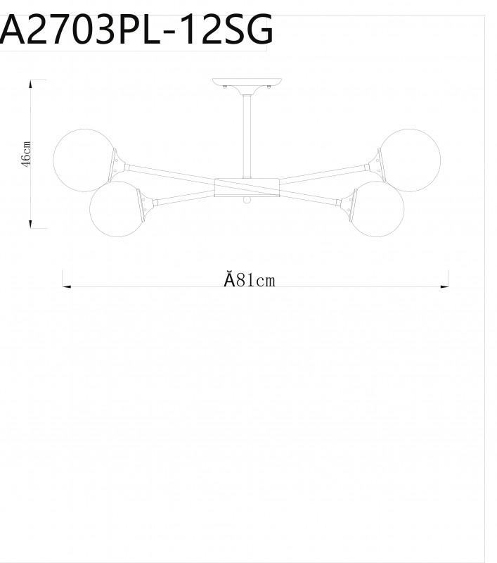 Потолочная люстра Arte Lamp Marco A2703PL-12SG, диаметр 81 см, золото