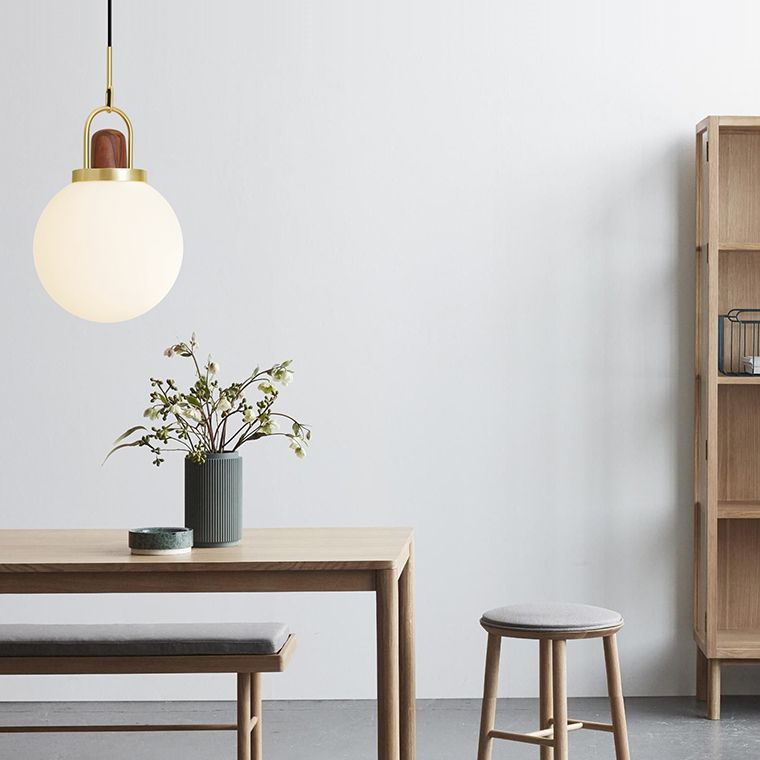 Подвесной светильник Arc Globe Шар D30 30*30*30 см, 1*E27*60W, ImperiumLoft 101295-26, Латунь, Дерево