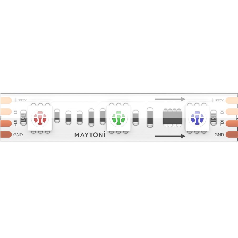 Светодиодная лента 12V 5050 14,4Вт/м RGB 5м IP 68 201245, 500 см, Maytoni SPI 201245, цена за метр, катушкой по 5 м