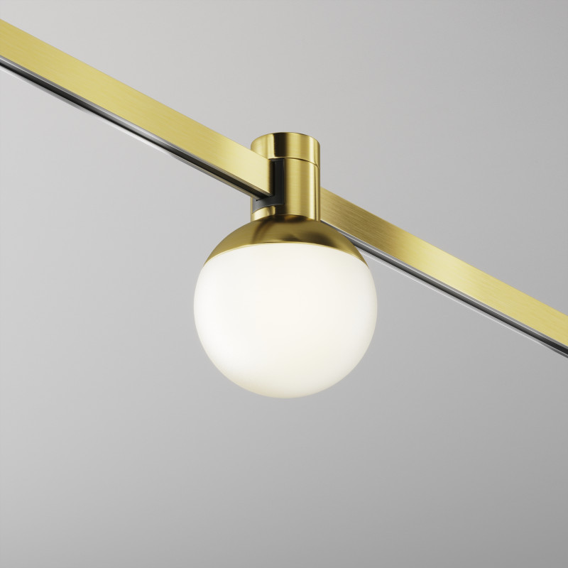 Трековый магнитный светодиодный светильник 8 см, 5W, 3000K, Maytoni Flarity Luna TR149-1-5W3K-BS, латунь