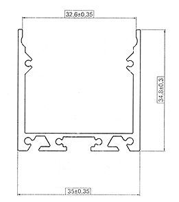 Профиль накладной алюминиевый 2000*35*35 мм LC-LP-3535-2 Anod LEDcraft, цена за штуку