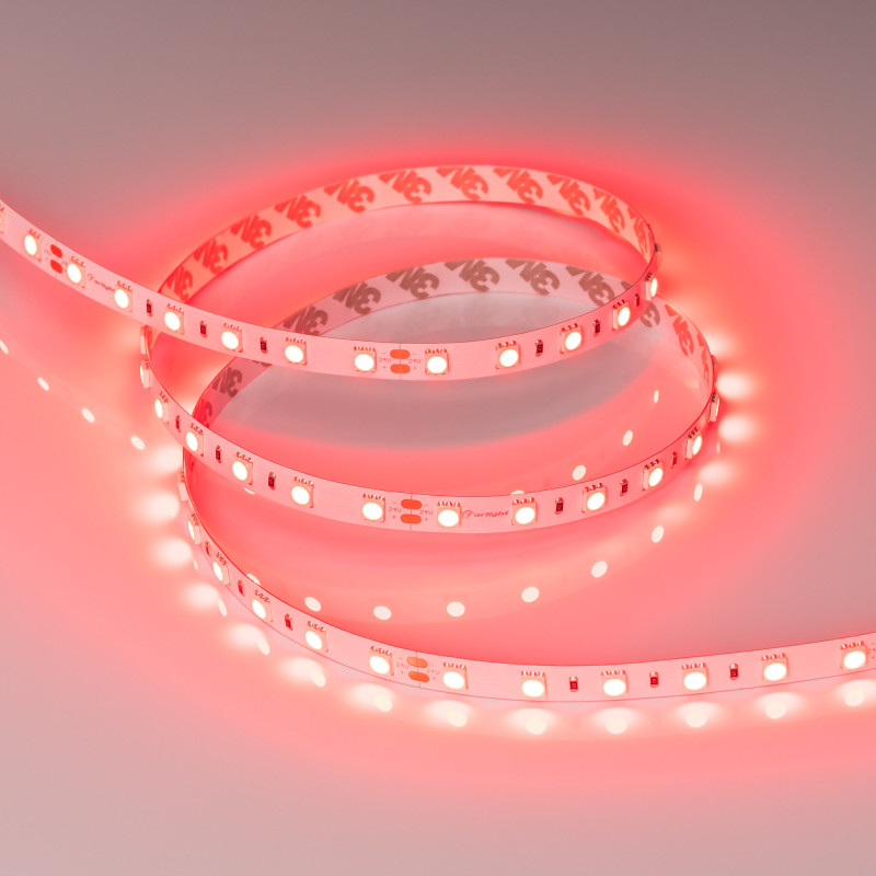 Лента RT-B60-10mm 24V Red (14.4 W/m, IP20, 5060, 5m) (Arlight, Открытый) 008817(2). Цена указана за 5 метров. Продается кратно 5 метрам.