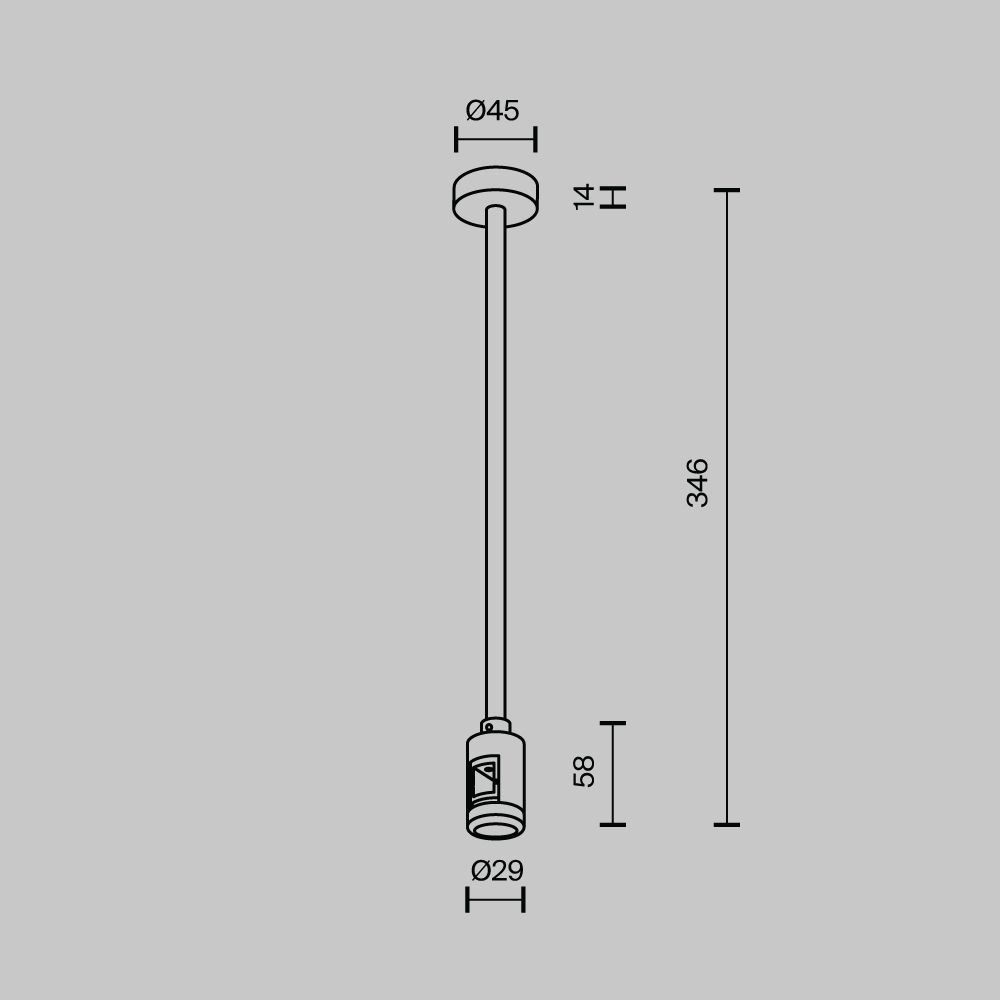 Комплектующие для трековой системы  TRA158C-B1-PT 4,5*2,9*-34,6 см, *Maytoni technical Accessories for tracks Flarity TRA158C-B1-PT, Платина