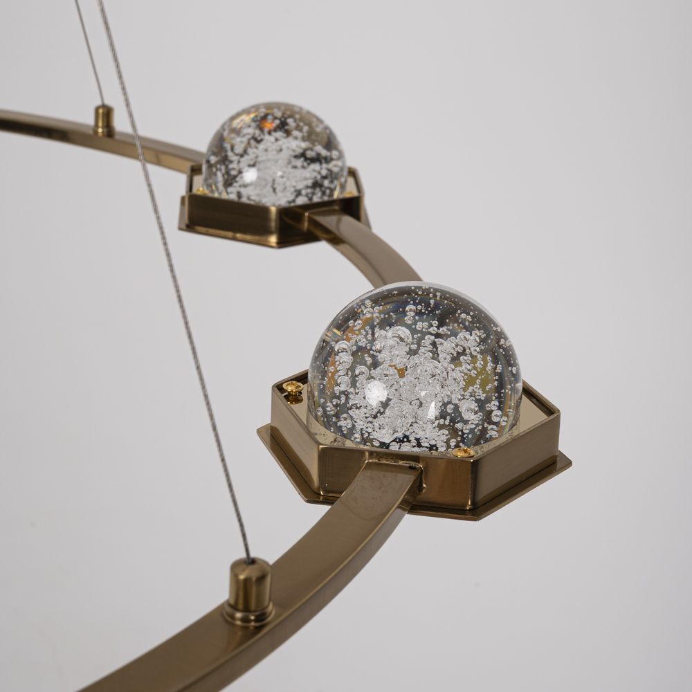 Подвесная люстра WALSH L10 70*70*150 см, 10*LED*5W, 3000K, ImperiumLoft 195470-23, Латунь