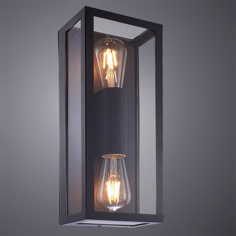 Уличный настенный светильник Arte Lamp Belfast A4569AL-2BK, черный