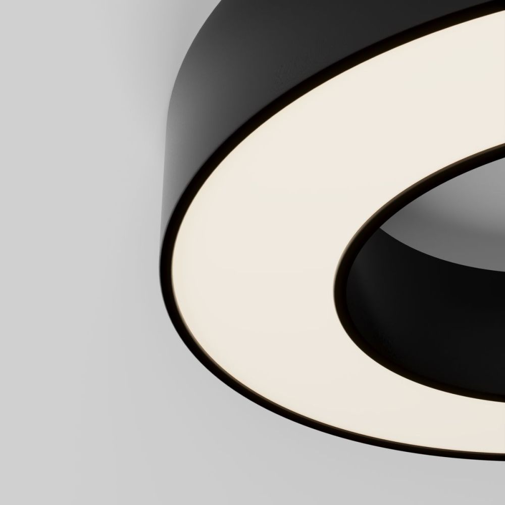 Потолочный светильник 30 см, 24W, 3000K, Maytoni Lua C093CL-24W3K-B, черный