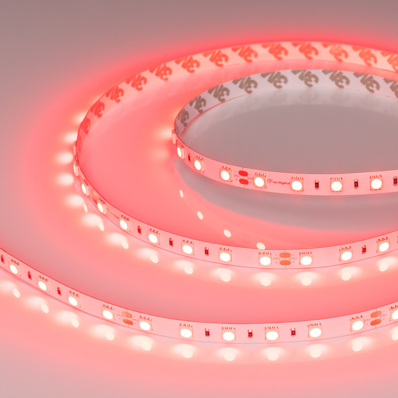 Лента RT-B60-10mm 24V Red (14.4 W/m, IP20, 5060, 5m) (Arlight, Открытый) 008817(2). Цена указана за 5 метров. Продается кратно 5 метрам.