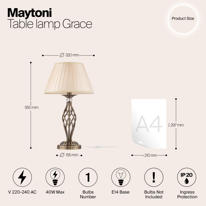 Настольная лампа Maytoni RC247-TL-01-R Бронза