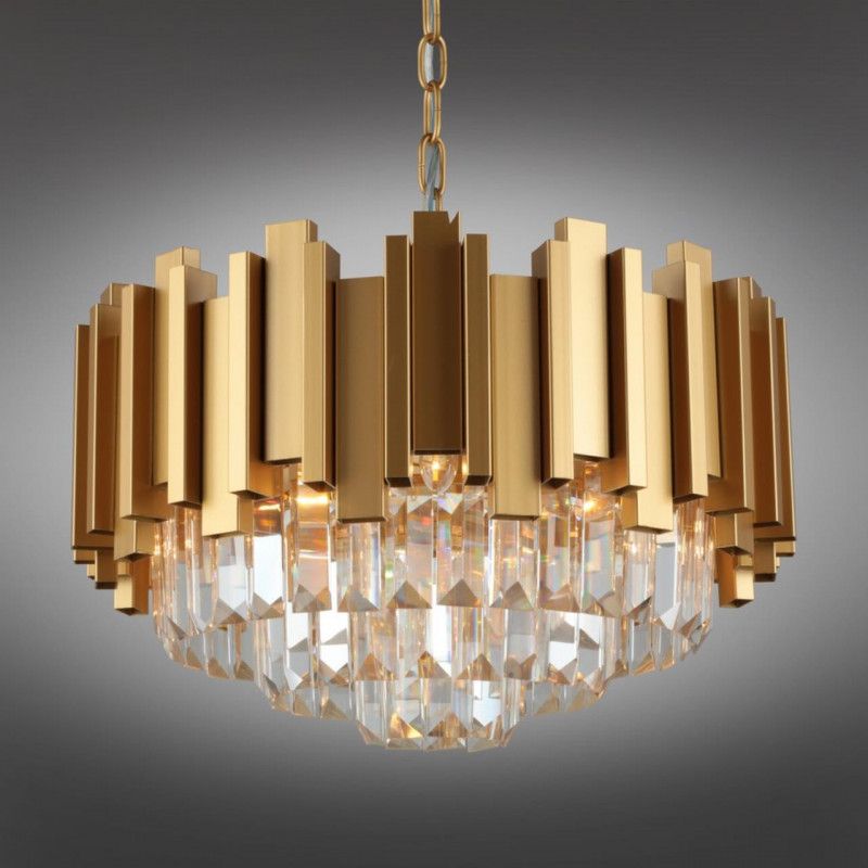 Каскадная люстра 50*30-70 см, 6*E14, 40W, Omnilux Omnilux 720 OML-72003-06, золотой