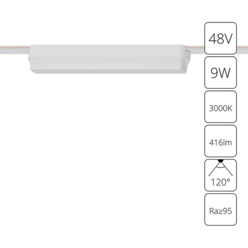 Трековый магнитный светильник 23 см, 9W, 3000K, Arte Lamp Rapid A1153PL-1WH, белый