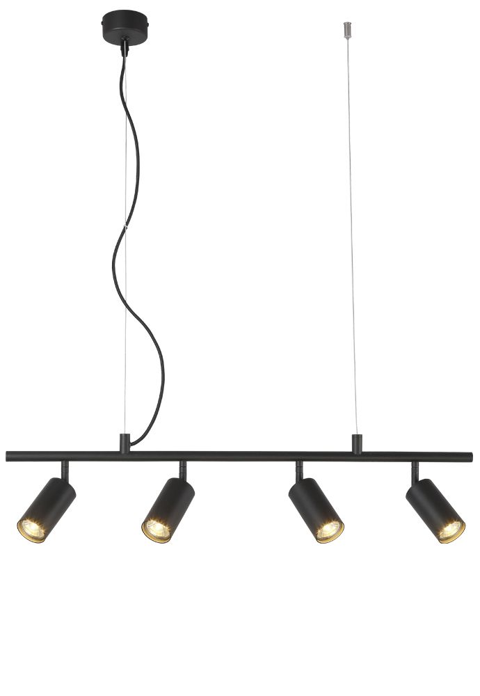 Светильник подвесной 80*5,6*150-200 см, 4*GU10*50W, Crystal Lux Rivo CLT 015C4 L800 BL, Черный