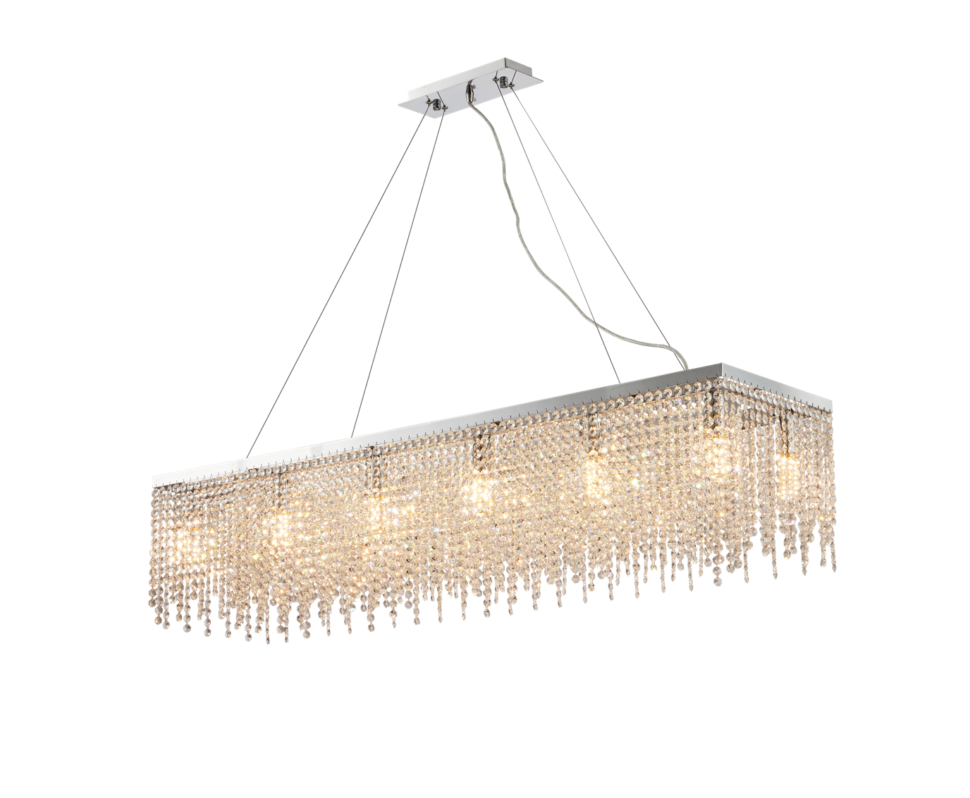 Люстра 1200*300*250, 14*E14, 40W NewRgy Cristallo NW065-L1200*W300*H250 CHROME, Хром
