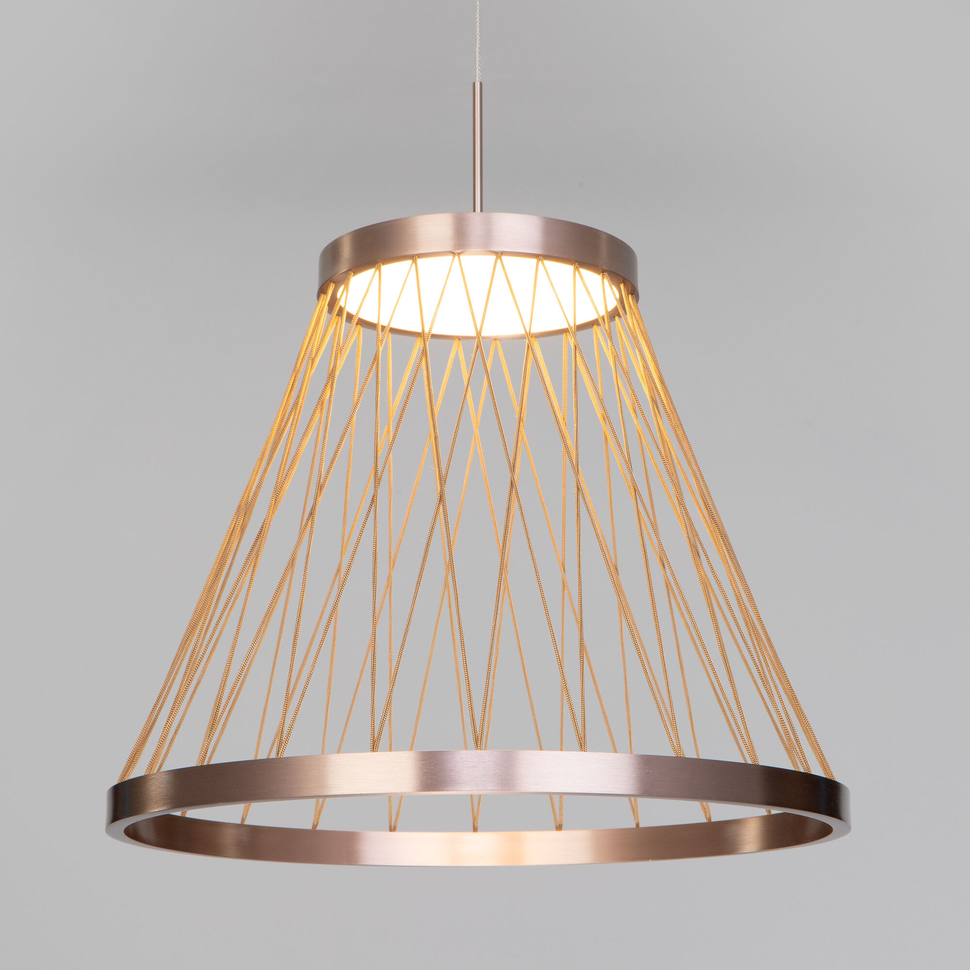 Подвесной светильник 40*40*50-165 см, LED*18W, 3000K, Eurosvet Cesta 40016/1 LED, коричневый, a069283