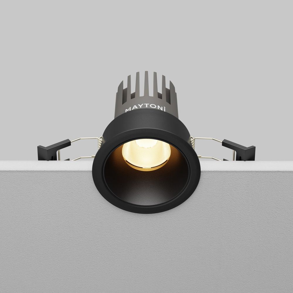 Встраиваемый светильник 7*8 см, вр 6 см, *LED*10W, 3000K, Maytoni Dip DL115-10W-3K-B, Черный