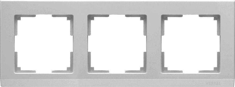 WL04-Frame-03 /Рамка на 3 поста (серебряный), 4690389063701