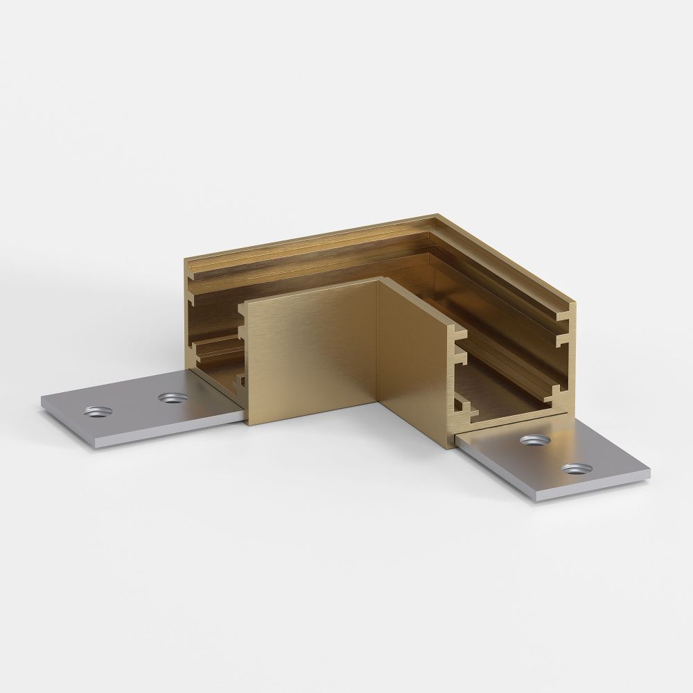 Brass Line Коннектор угловой для накладного шинопровода (латунь) 85224/00, 5*5*см, Elektrostandard Line Magnetic 85224/00, латунь