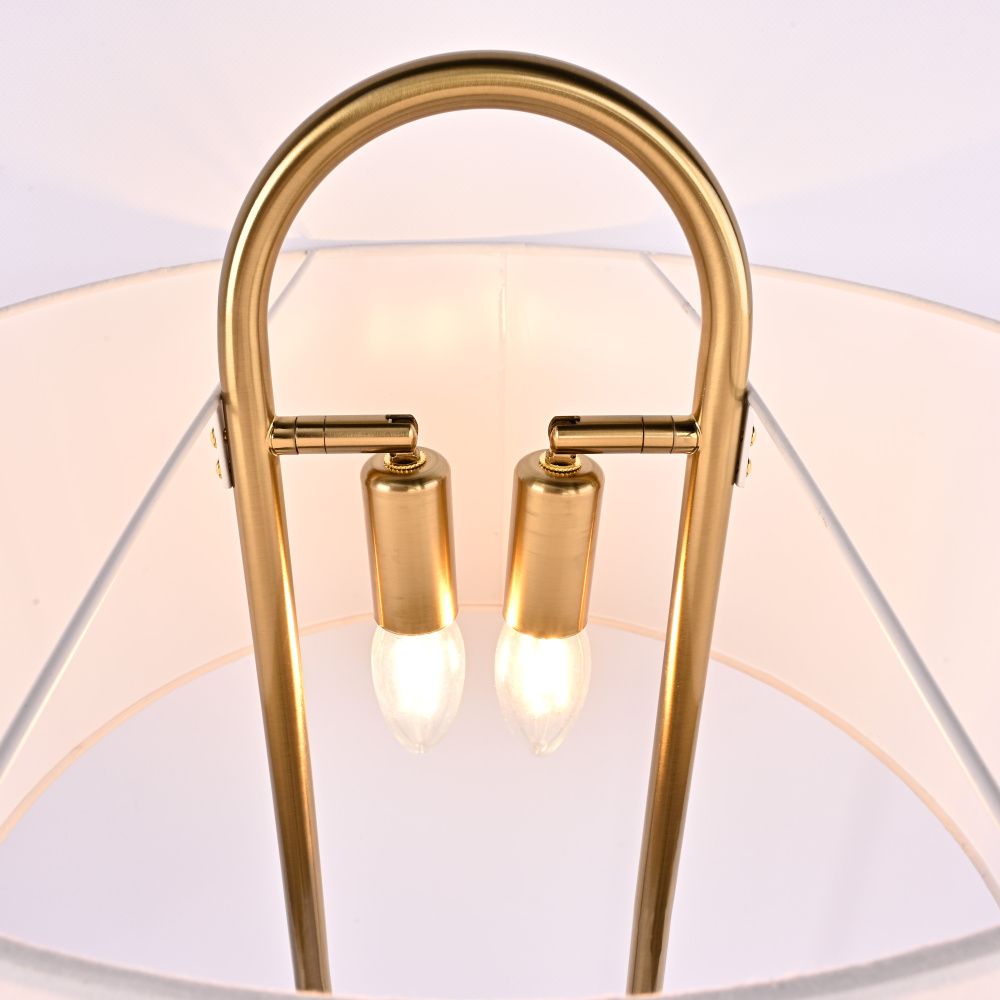 Настольная лампа Marston Table Lamp 43*43*84 см, 2*E14*40W, ImperiumLoft 43.358, Золотистый, Белый