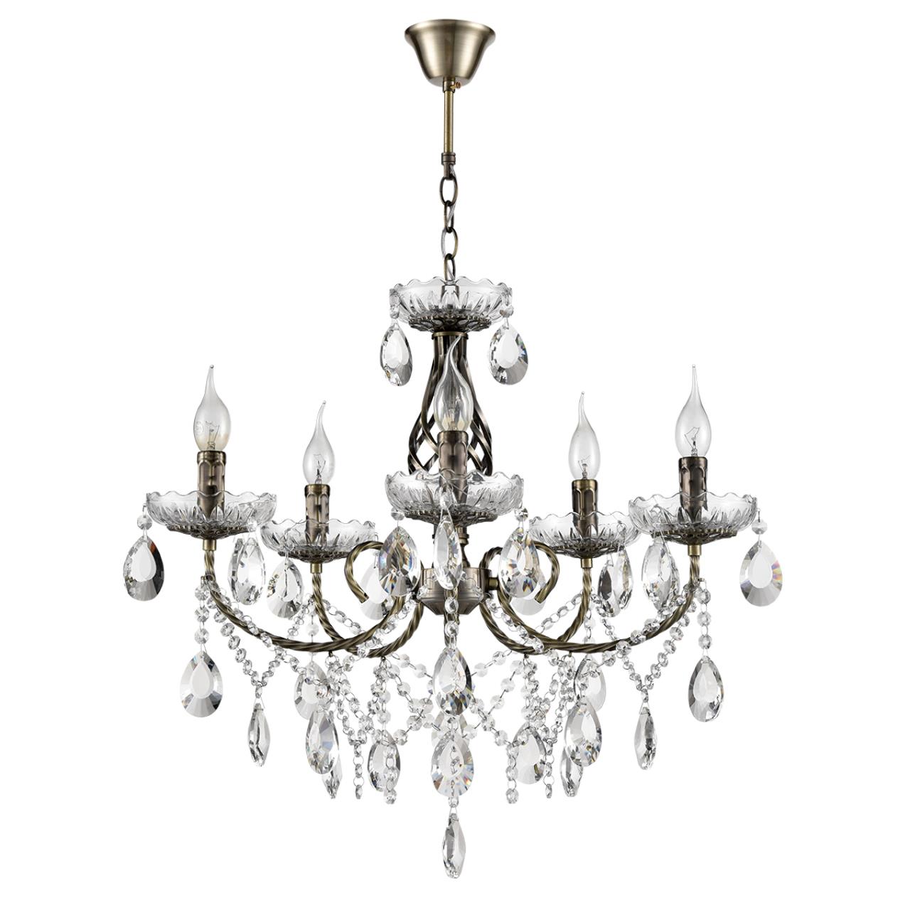 Люстра 60*94 см, 5*E14 Lumion Linn 8190/5 античная латунь