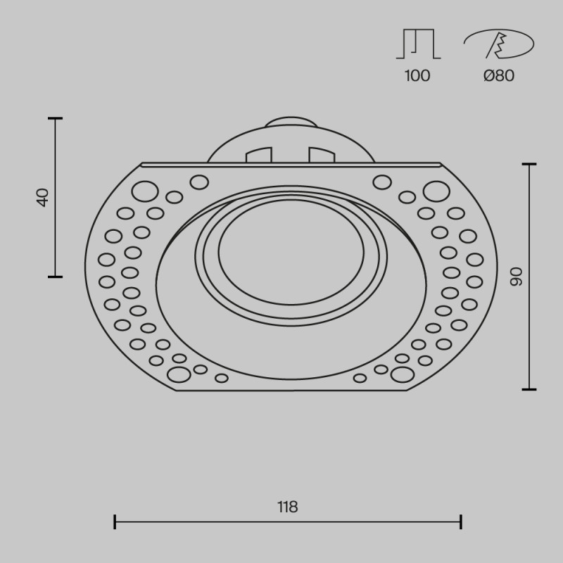Светильник 12 см, Maytoni Dot DL042-01-RD-B, черный