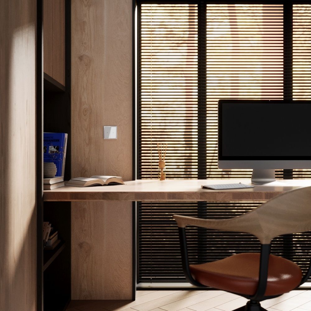 Выключатель встраиваемый для жалюзи 10А, белый глянцевый Voltum S70 VLS020701, Пластик глянцевая