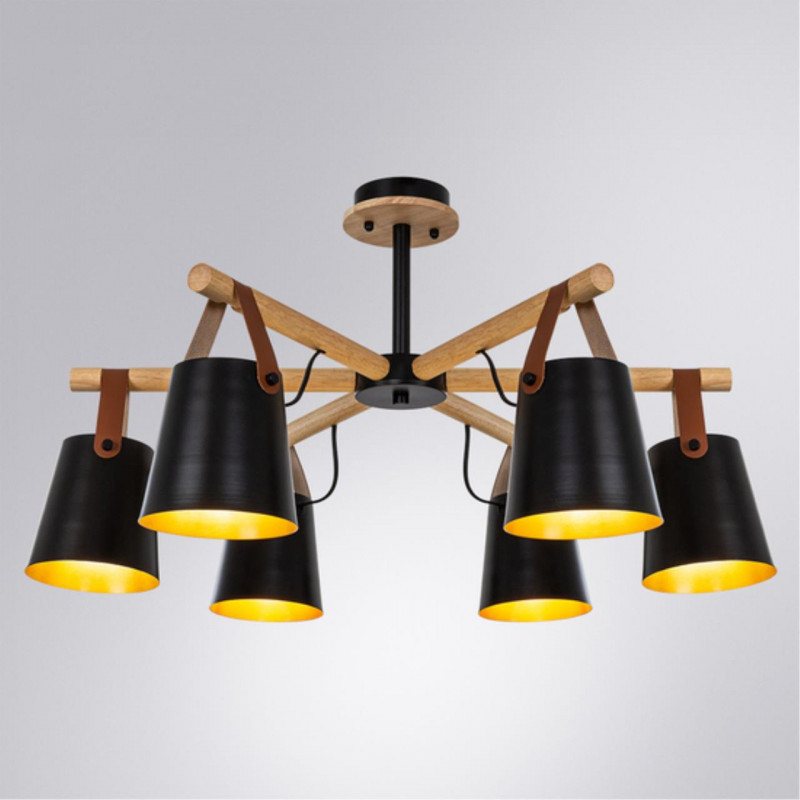 Светильник 66 см, Arte Lamp THOMAS A7032PL-6BK, черный-дерево