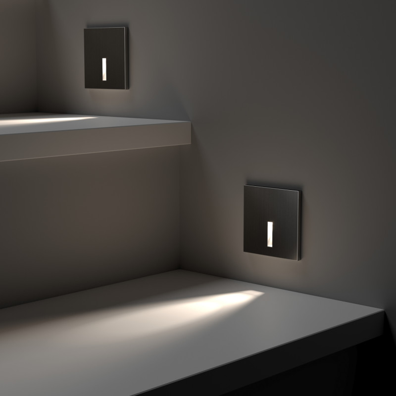 Подсветка ступеней лестницы 3,5*8,6 см, LED * 3W, 3000K, Denkirs Troms DK1030-NI, никель
