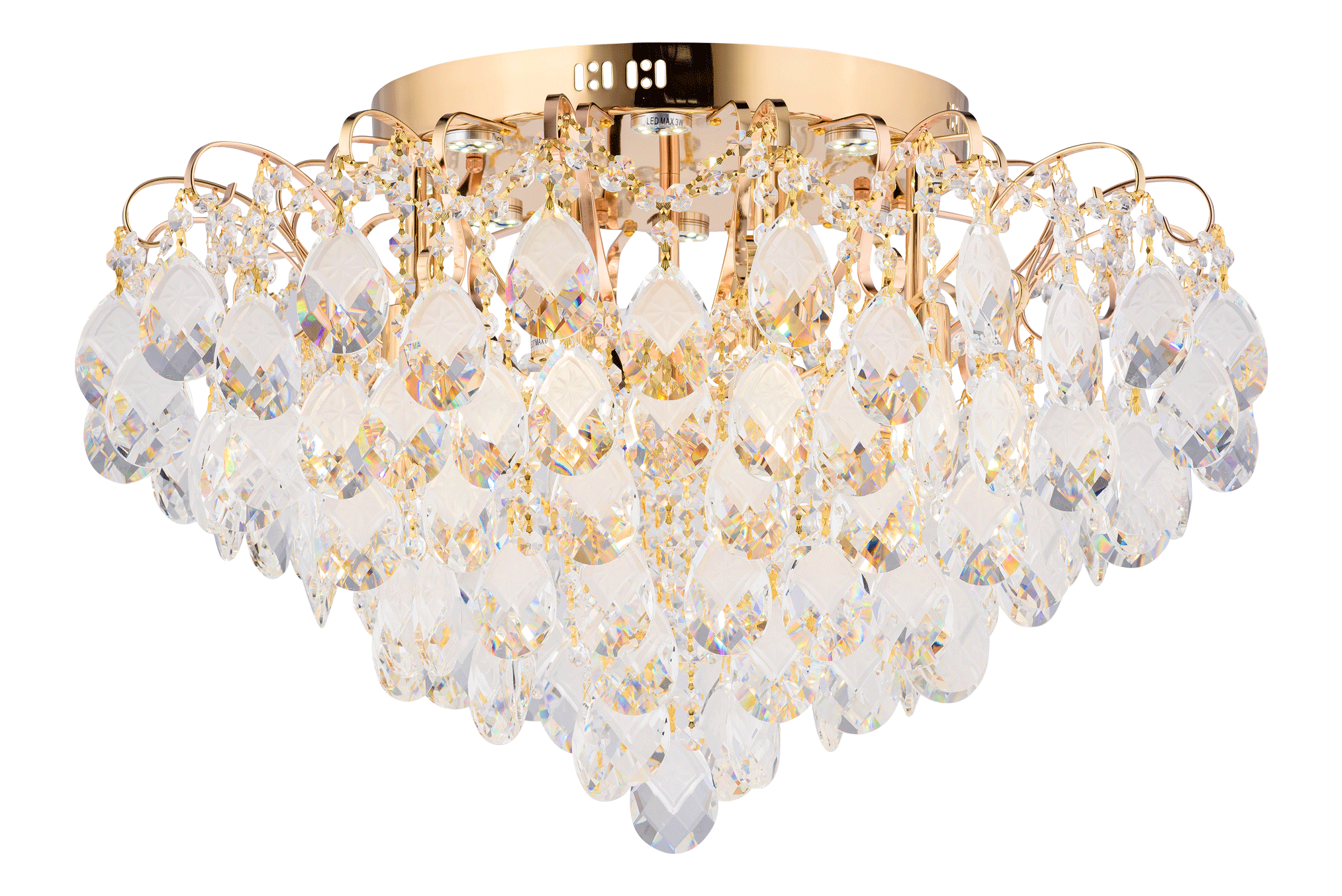 Люстра 560*430, 3Wx8  E27 x 8*E27+LED, 40W Sfera Sveta Хрусталь (Эконом) 1528/8+8 FG, Золото
