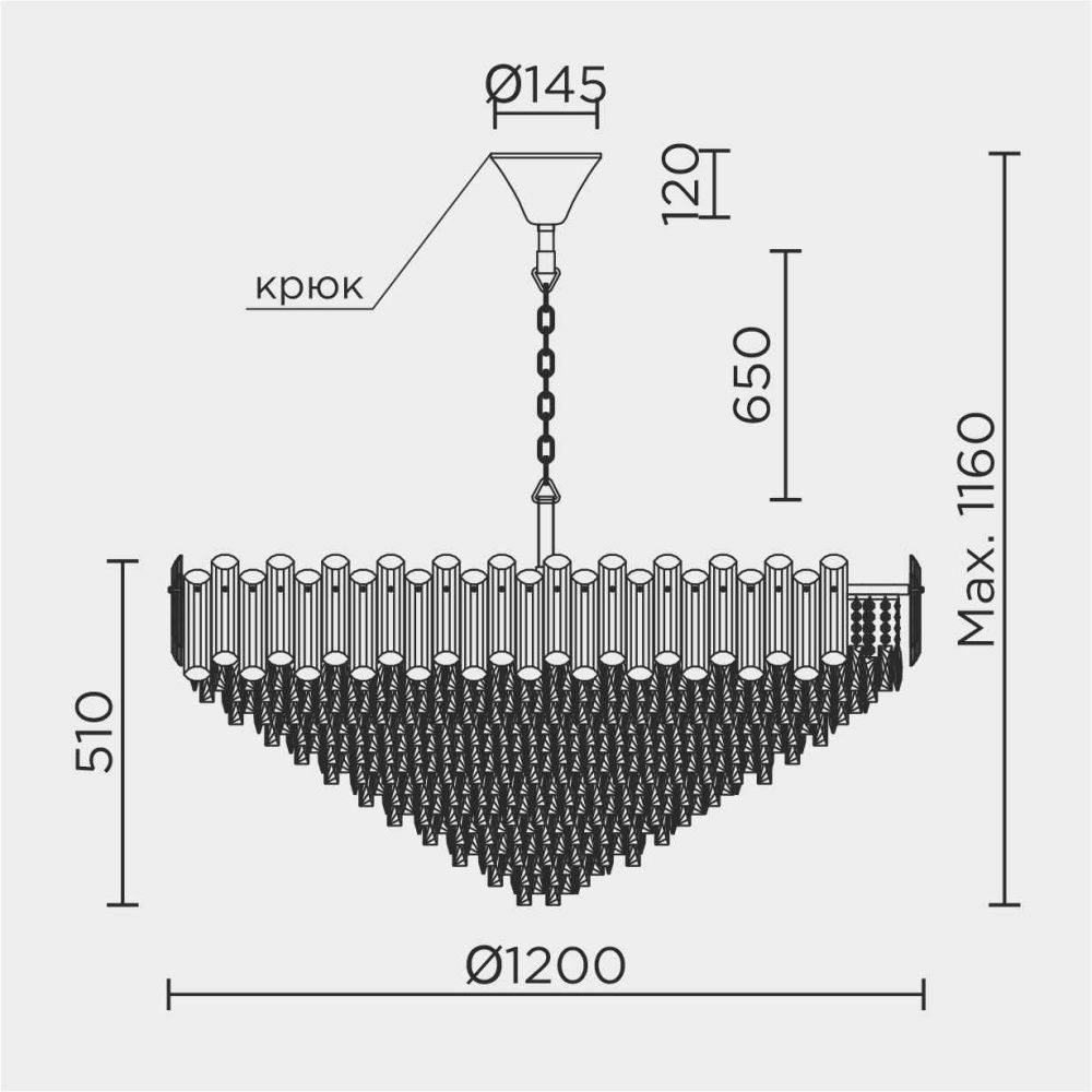 Подвесная люстра MODELUX ML.7088.1200R CR