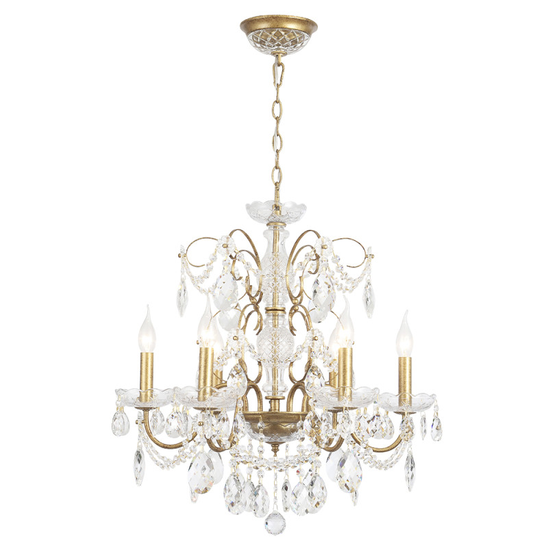 Светильник 60 см, Crystal Lux ODELIS SP6 GOLD, золото с патиной