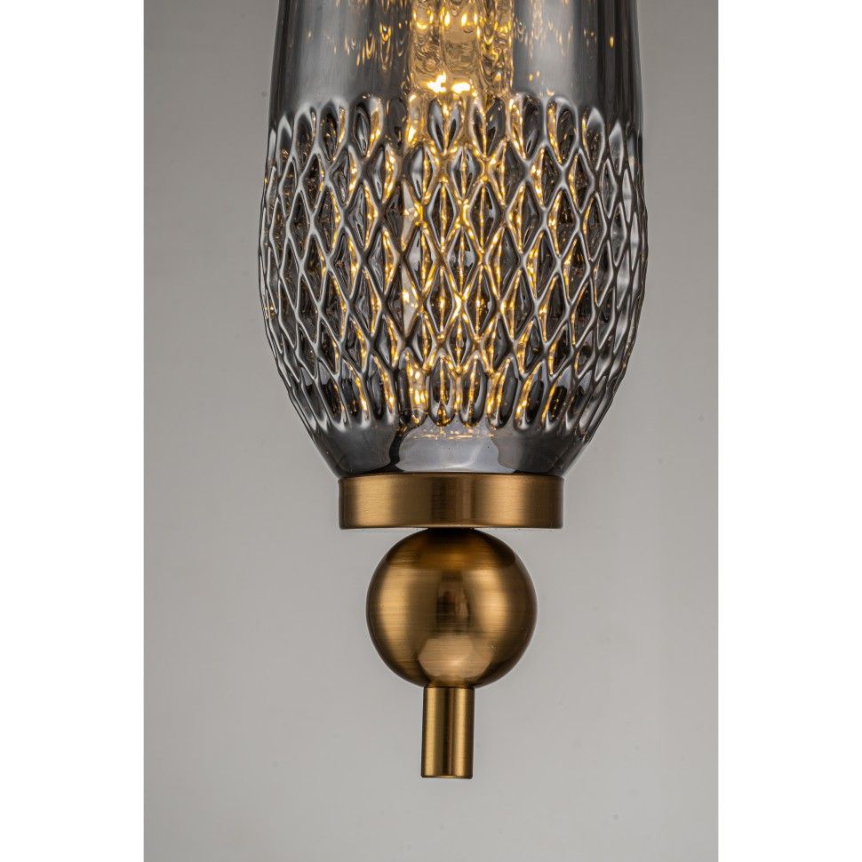 Подвесной светильник 15-97 см, 1*LED*4W, 3000K, Belfast Herbison A1953-A-A3 GR GL, Черный