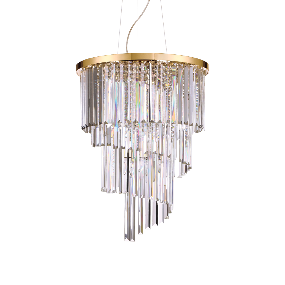 Люстра подвесная ideal lux Carlton SP12 макс.12x40Вт Е14 Золото 213521.  см