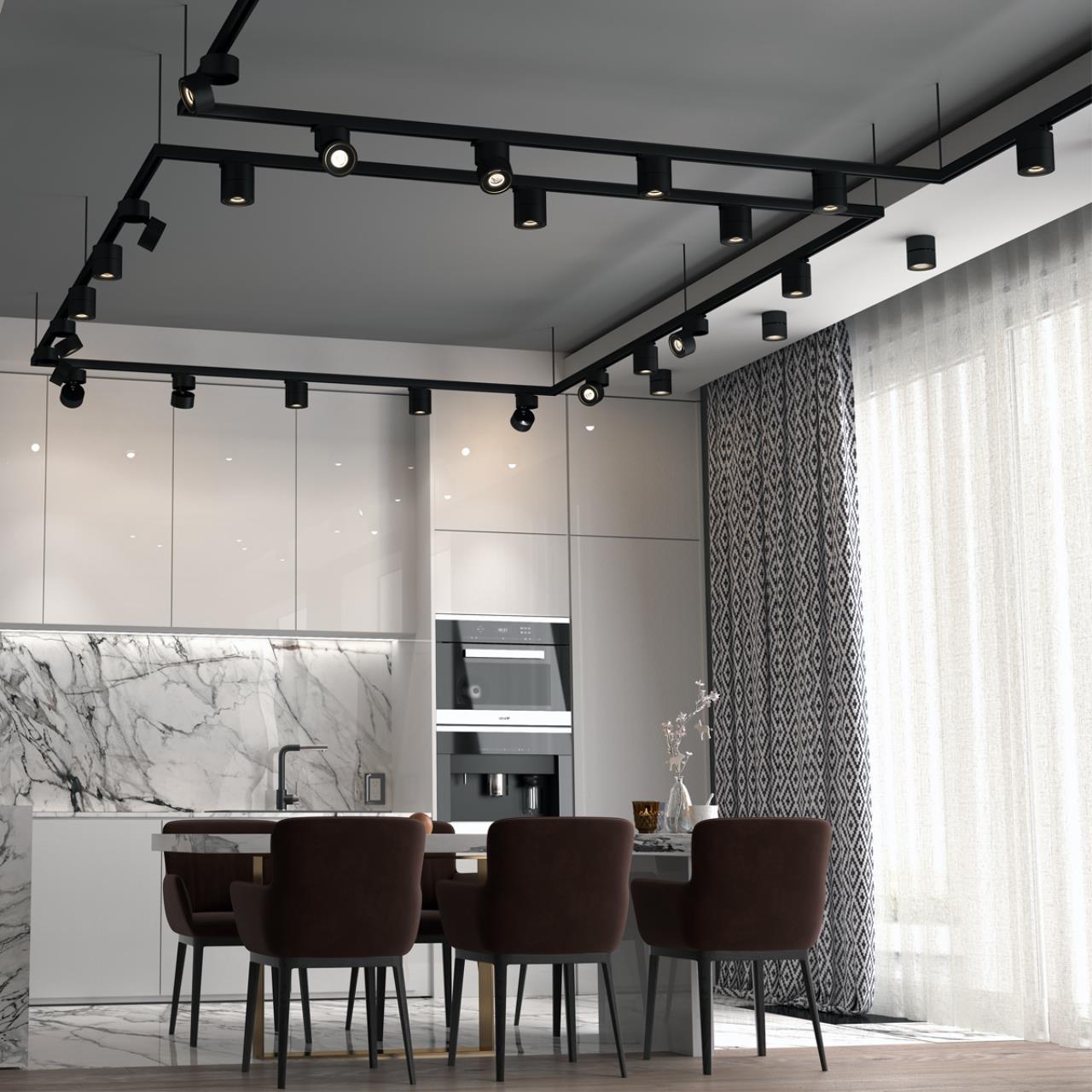 Светодиодный светильник 10 см, 15W, 4000K, Novotech Groda 358777, черный