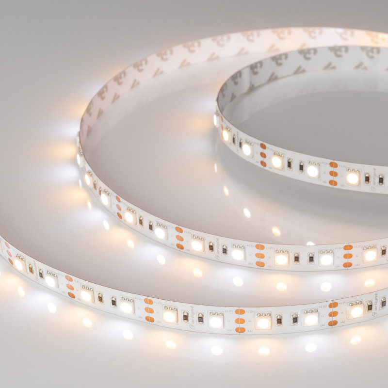 Лента RT-B60-12mm 12V White-MIX (14.4 W/m, IP20, 5060, 5m) (Arlight, Изменяемая ЦТ) 011093(2). Цена указана за 5 метров. Продается кратно 5 метрам.