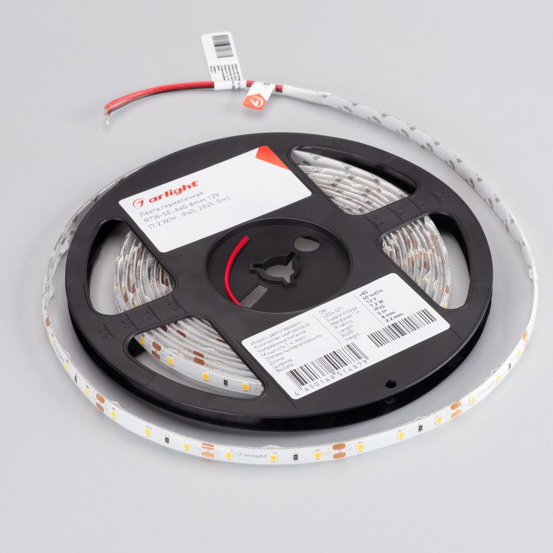 Лента RTW 2-5000SE 12V Cool (2835, 300 LED, PRO) (Arlight, 7.2 Вт/м, IP65) 020516. Цена указана за 5 метров. Продается кратно 5 метрам.