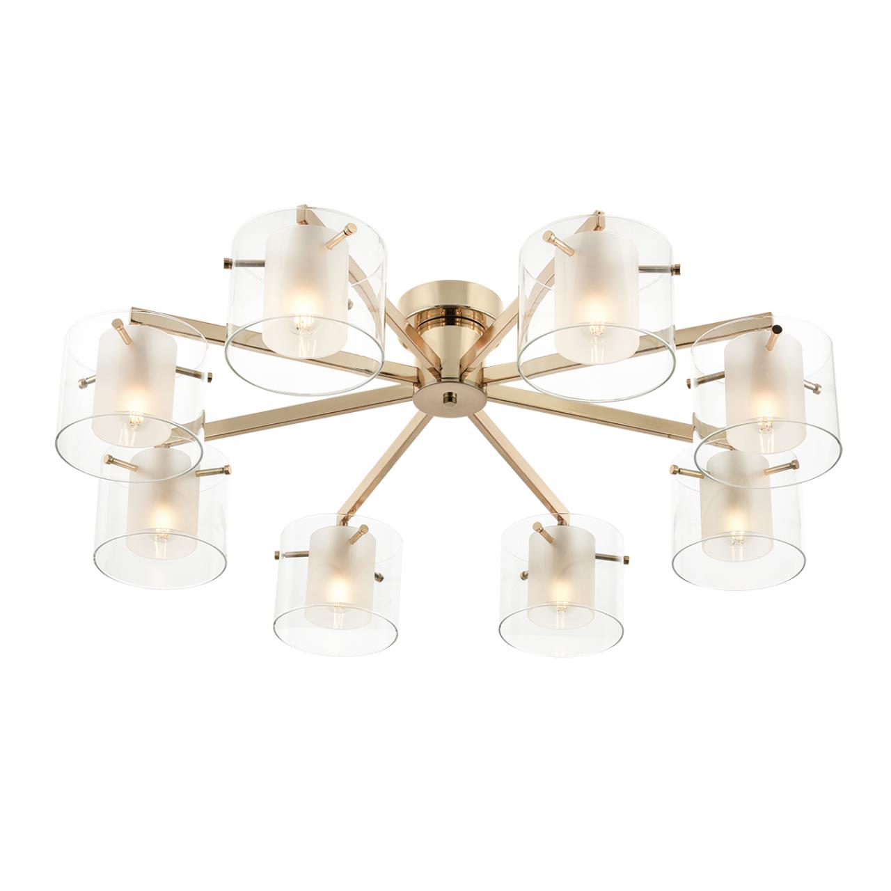 Люстра потолочная 85*25 см, 8*E14 Lumion VERDI 6587/8C золото, прозрачный