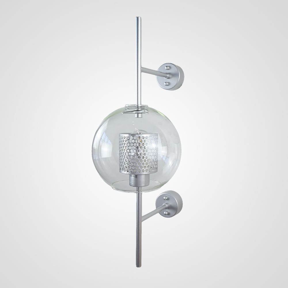 Бра CATCH WALL ball L55 steel 20*20*55 см, 1*E27*60W, ImperiumLoft CATCHWALL01, Серебристо-серый