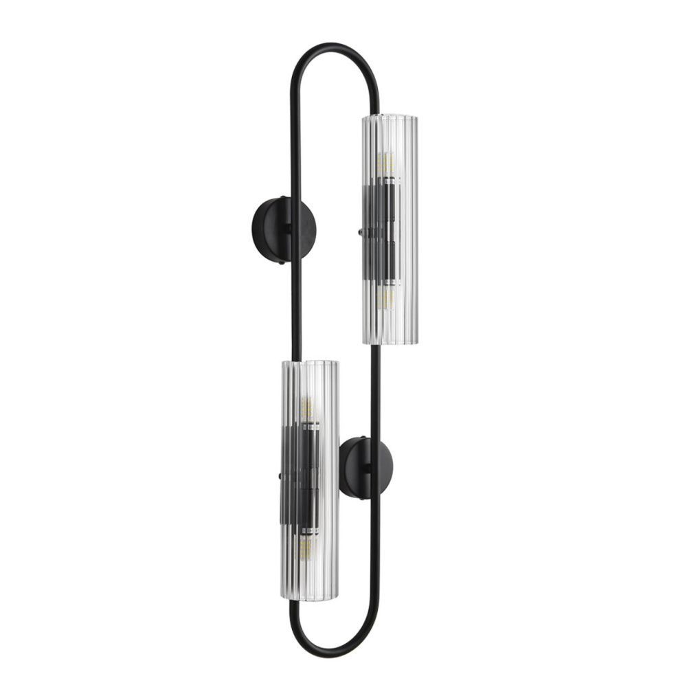 Бра 20*10*-76,5 см, 4*G9*20W, Lumion TORONTO 6561/4W, черный, прозрачный