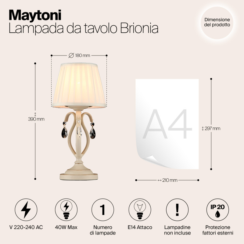 Настольная лампа Maytoni ARM172-01-G Кремовое золото