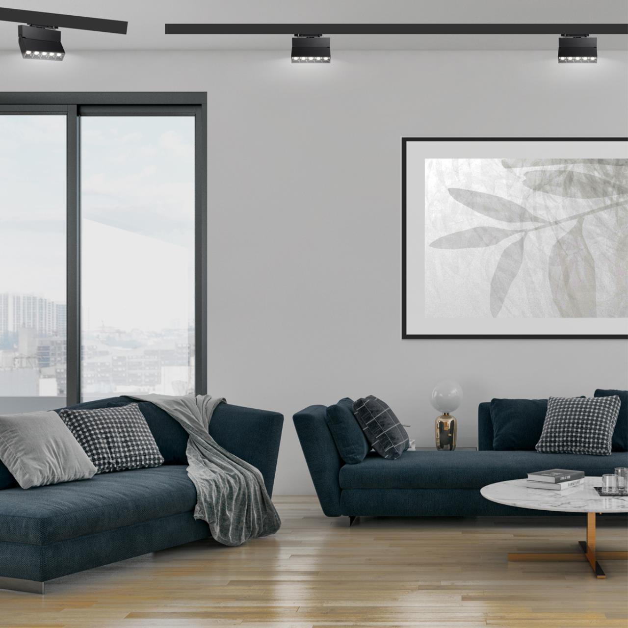 Трековый светодиодный светильник Novotech Eos 358326, 25W LED, 4000K, черный