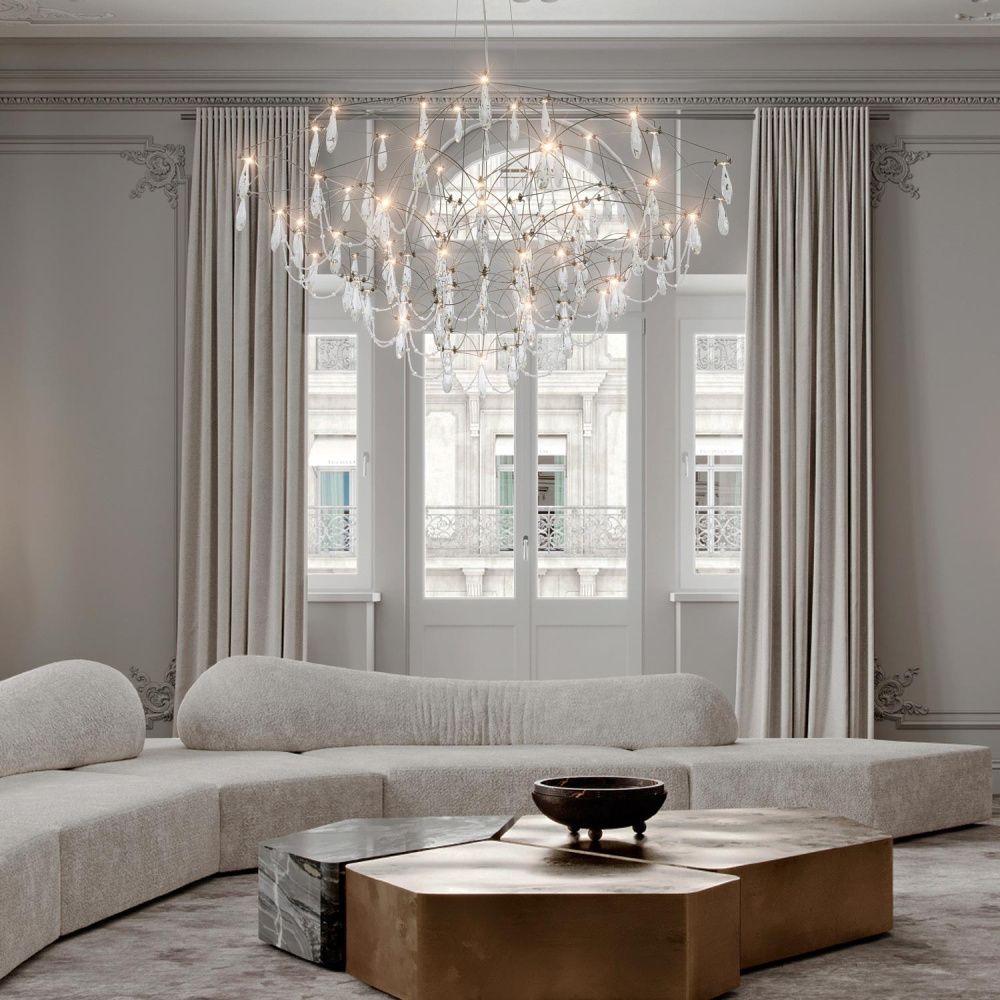 Подвесная люстра 100см, LED, 100Вт, 3000 / 6000K, Modelux ML.5602.1200P СН Хром