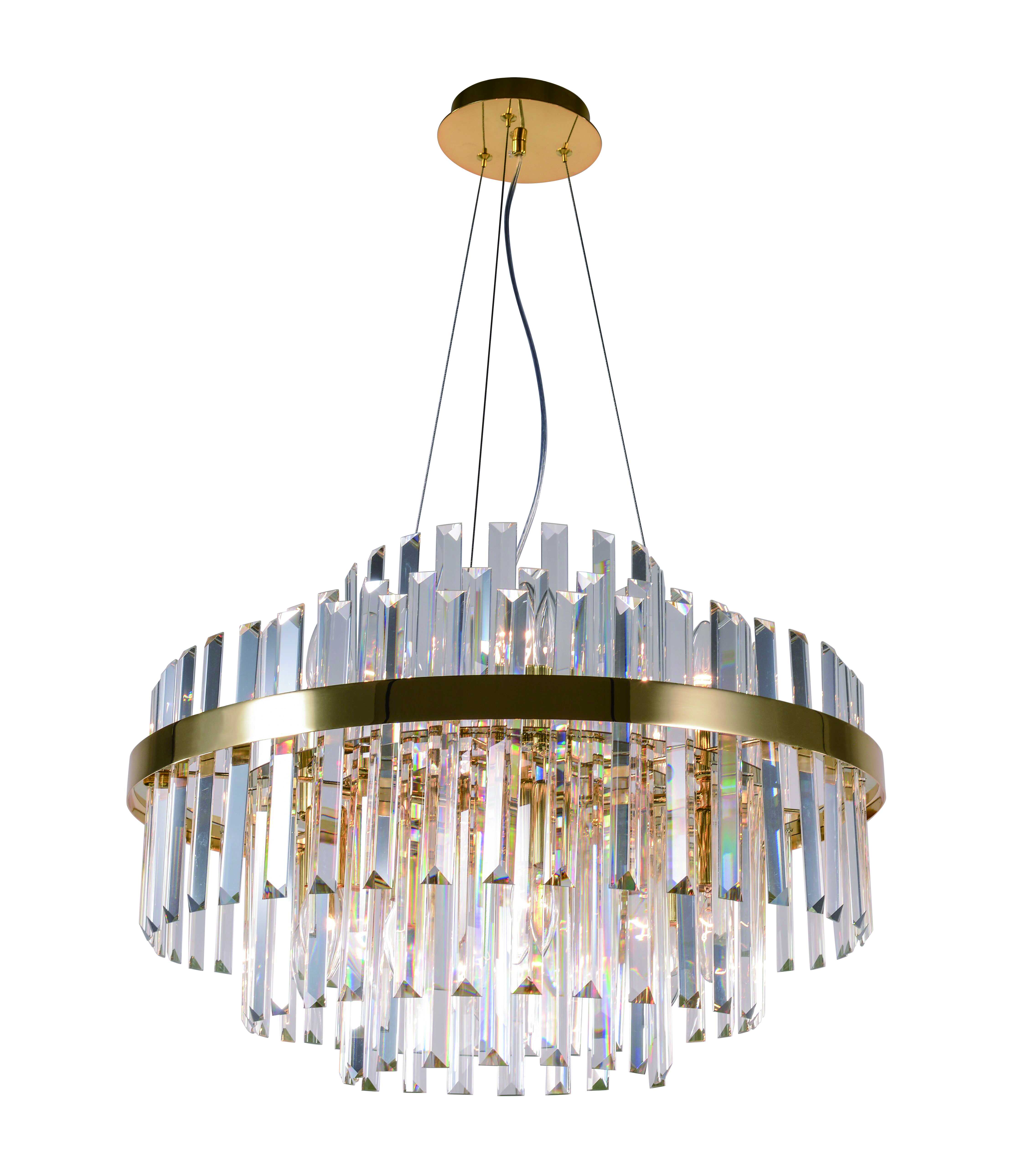 Люстра 600*400-700, 12*E14, 40W NewRgy Cristallo 5740E/12A GOLD H+CLEAR, GOLD H+CLEAR