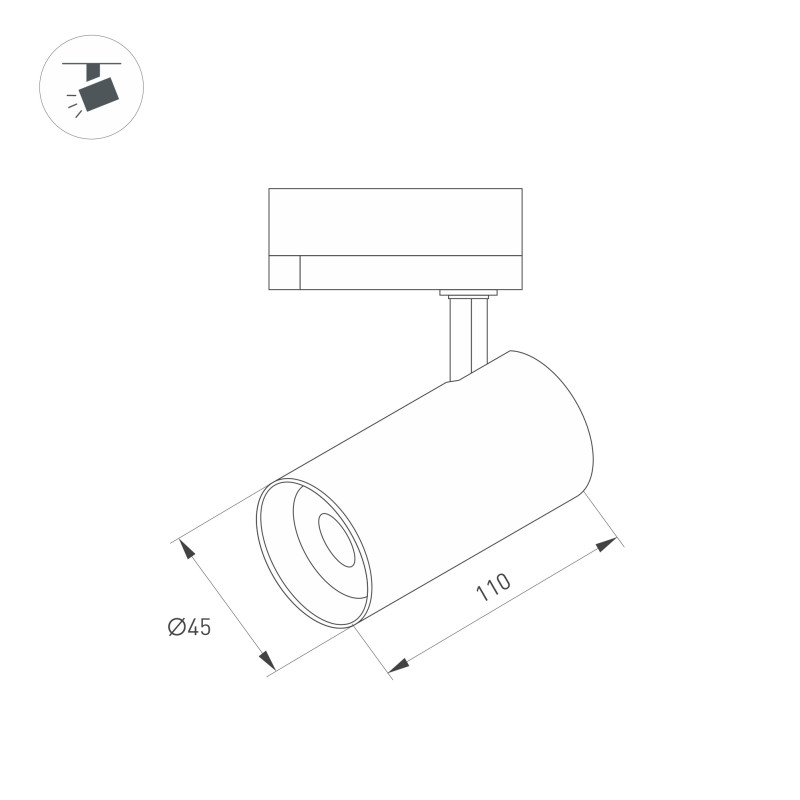 Светильник на шине Arlight 042537 11*4,5*16,5 см, 7W, белый (теплый)K,