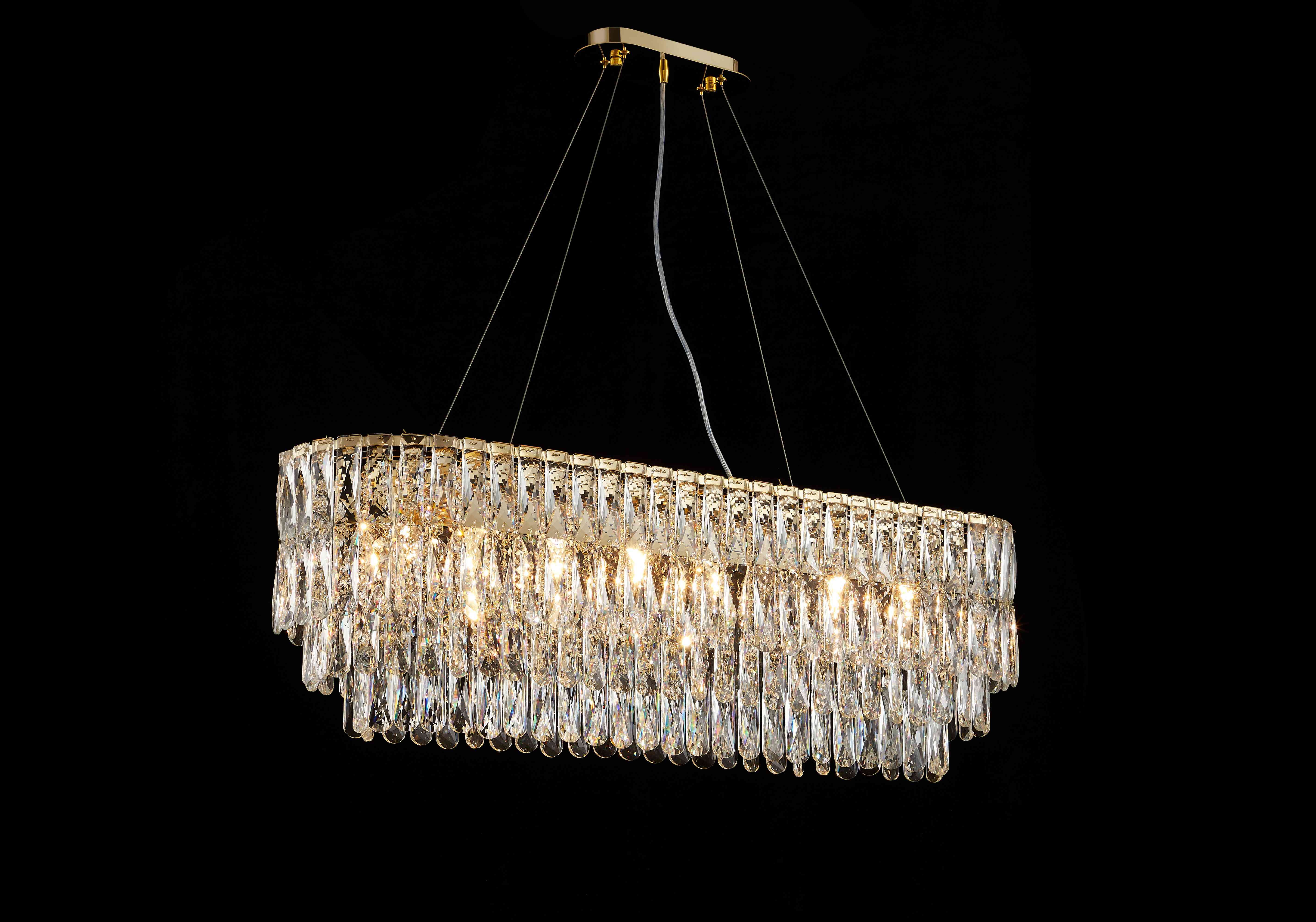 Люстра  1000*300*340, 8*E14, 40W NewRgy Cristallo NW075-L1000*W300*H340 H GOLD OVAL, H GOLD