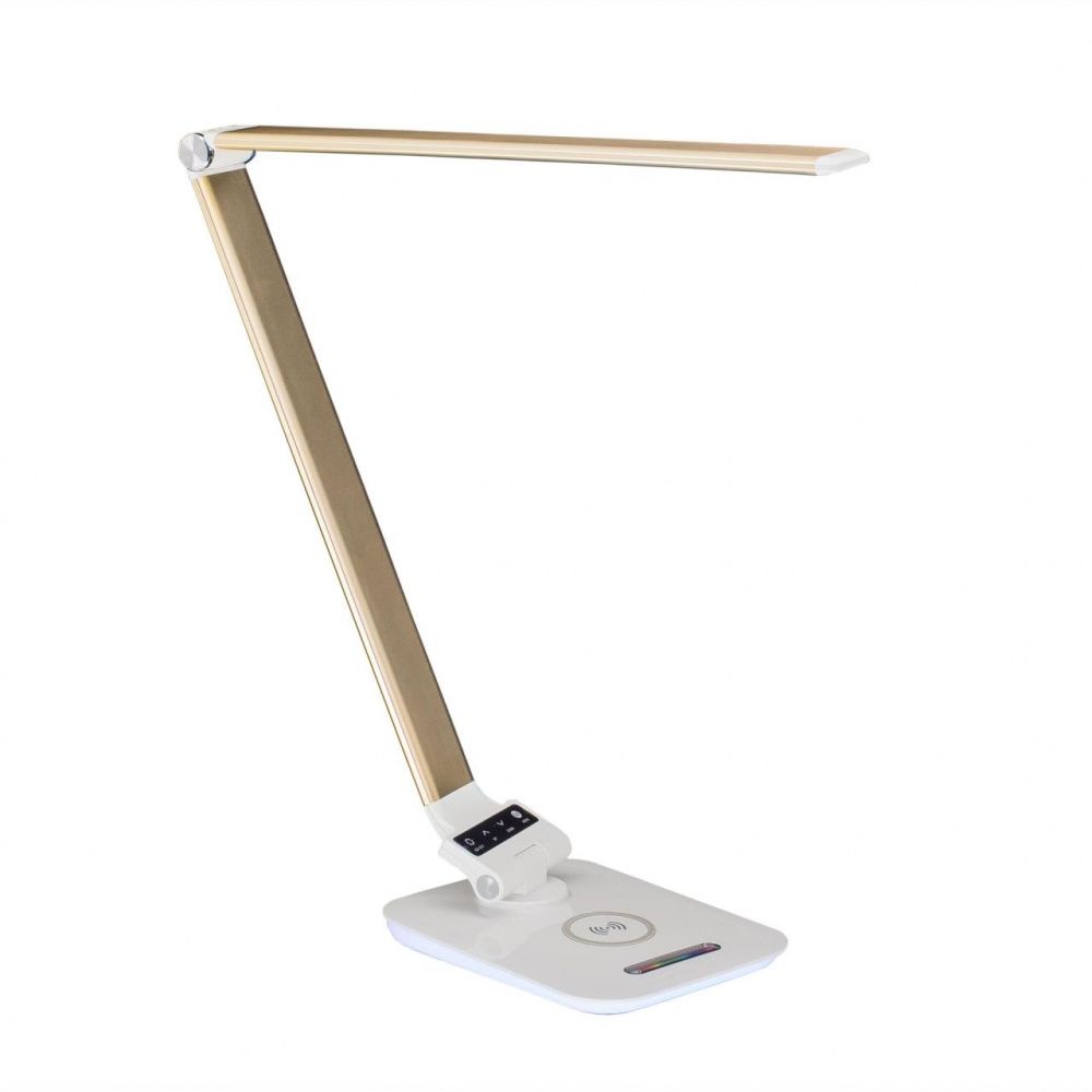 Светодиодная настольная лампа с RGB USB Qi Citilux Ньютон CL803012, золото