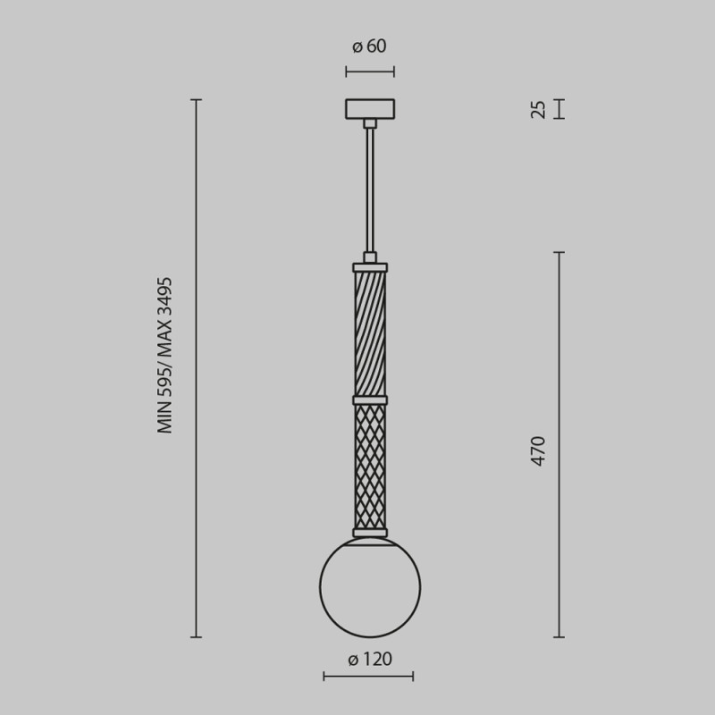 Накладной светильник 12*12*349,5 см, 1*G9, 28W, Maytoni TEATRO MOD287PL-01BS1 латунный