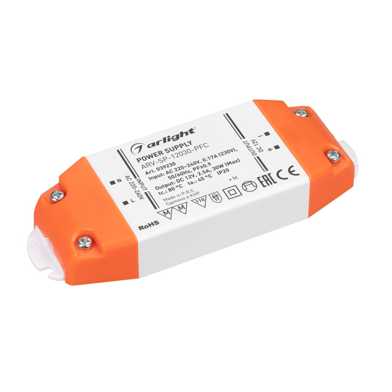 Блок питания для светодиодной ленты Arlight 039230 12,3*4,46*1,92 см.