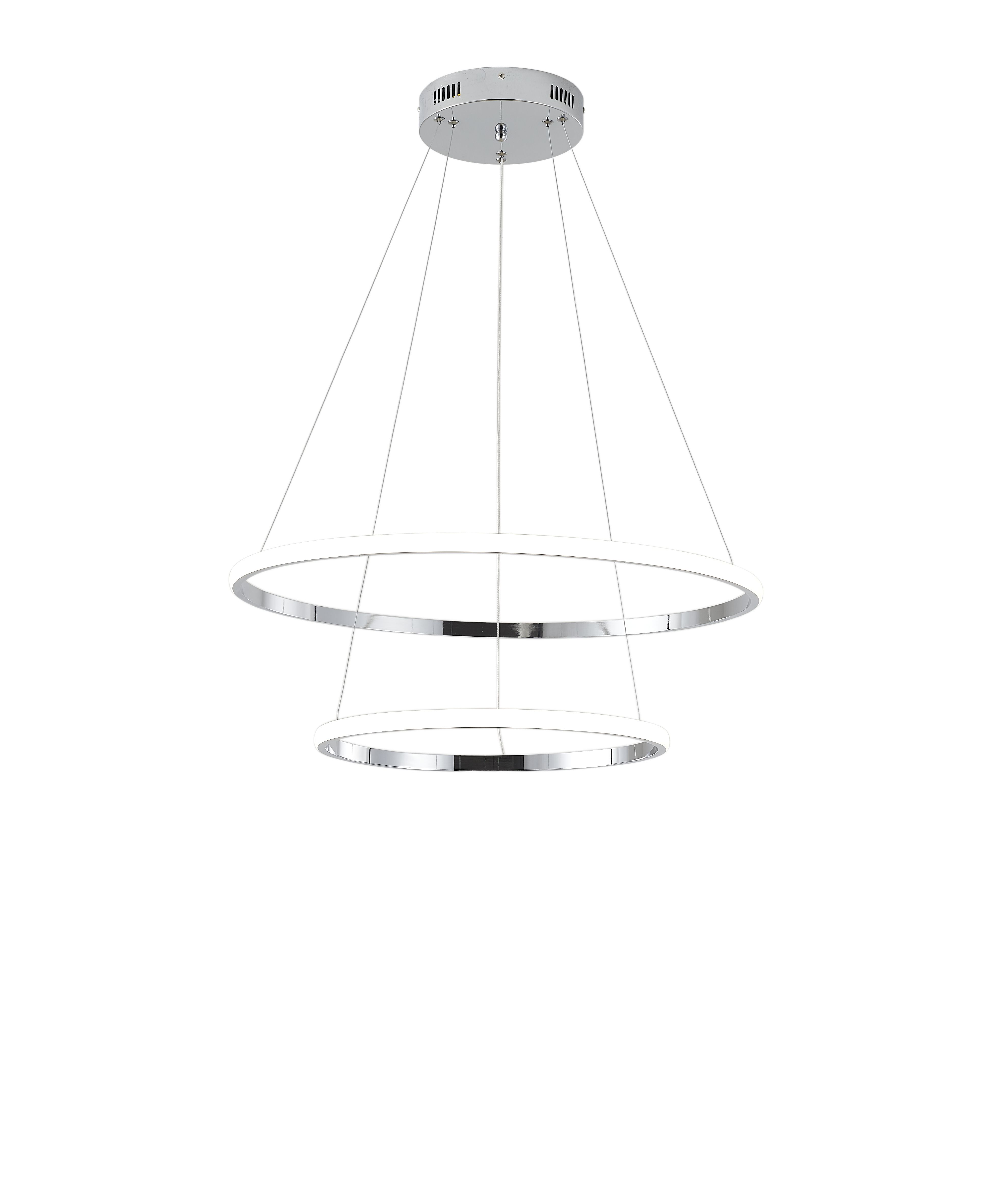 Светильник подвесной 40/60 см, LED 63W 4000K хром Zortes Ringolight ZRS.33322.63C