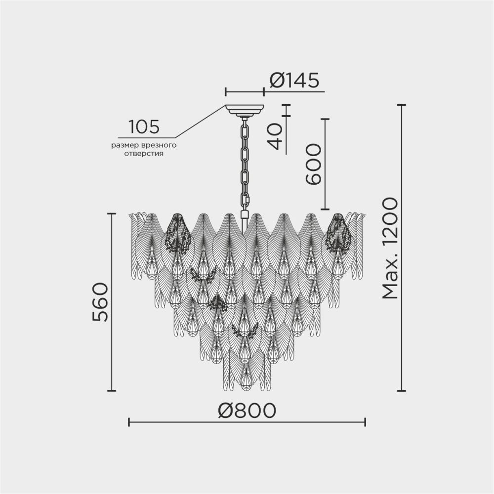 Люстра 80 см, 21*Е14*40W, Modelux  ML.6228.800 GD, Золото