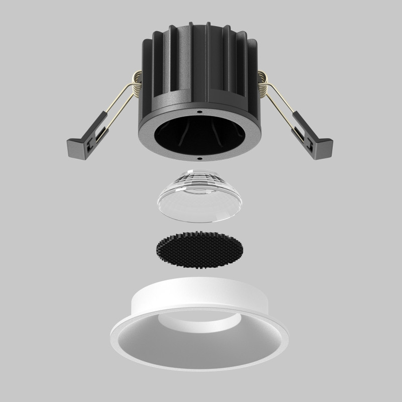 Встраиваемый светильник 8*8*6 см, LED, 12W, Maytoni Technical ROUND DL058-12W-DTW-W белый