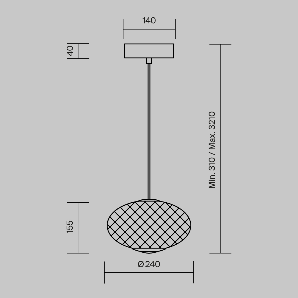 Подвесной светильник 24*30-321 см, *LED*10W, 3000K, Maytoni Bruma MOD397PL-L10B3K, Черный